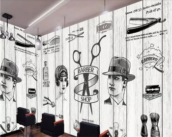 beibehang обои для стен 3D Кирпичные обои черно-белые фотообои для международного салона парикмахерских инструментов стена Изображение 2