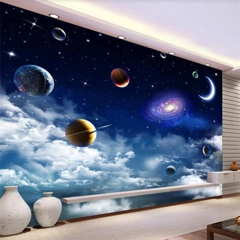 beibehang Пользовательские обои 3d фреска мечта звездное небо ТВ фон стены гостиная спальня потолок ресторан украшения обои Изображение 2