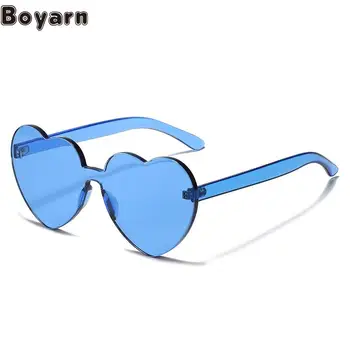 Boyarn 2022 Amazon Hot Love Евро-Американские Универсальные очки в форме сердца карамельного цвета, Пляжные солнцезащитные очки с персиковым сердечком, Солнцезащитные очки Изображение 2