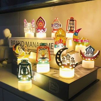 F1CC Рамадан, светодиодные фонари-свечи, светодиодные фонари, беспламенные ночные светильники на батарейках, уличные садовые украшения, настольные фонари Изображение 2