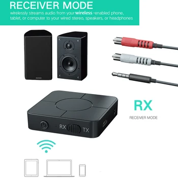 KN326 Bluetooth-совместимый Аудиоприемник-Передатчик 5.0 3,5 мм AUX Jack RCA Беспроводной Адаптер USB Dongle с Микрофоном для Автомобильного ПК TV Изображение 2