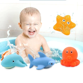 L5YF Детская игра на рыбалку, Игрушка для ловли в ванне, Развивающий Разбрызгиватель воды, Плавающая игрушка, Бассейн, Летний подарок для младенца Изображение 2