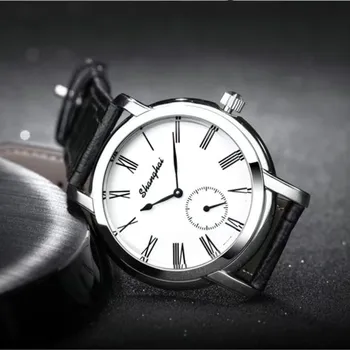 LEOCYLIN shanghai оригинальные механические часы Vintage Simplicity водонепроницаемые Для Мужчин Наручные Часы business steel Relogio Masculino Изображение 2