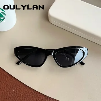 Oulylan Модные солнцезащитные очки с кошачьим глазом, женские винтажные солнцезащитные очки в стиле панк, мужские Женские Пляжные очки с леопардовым принтом, зеркало UV400 Изображение 2