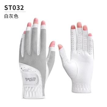 PGM 1 пара женских перчаток для гольфа с открытыми пальцами, Дышащая сетка, солнцезащитный крем для пальцев левой и правой руки ST032 Изображение 2