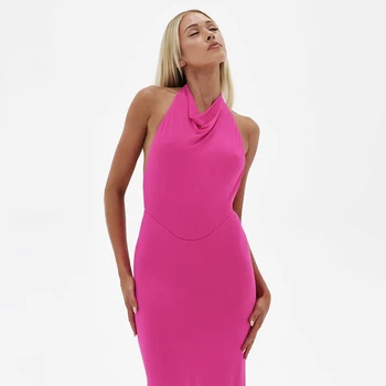 Slergiri элегантное платье на бретельках для вечеринок, женское сексуальное платье без рукавов с открытой спиной, белое облегающее платье с разрезом на спине, новинка 2023 года Изображение 2