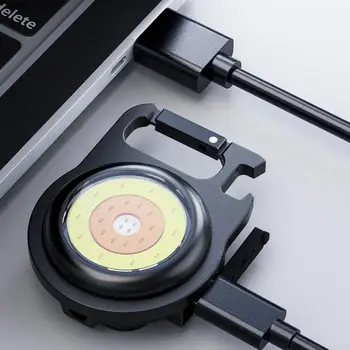 XIAOMI Светодиодный фонарик USB Перезаряжаемый Рабочий фонарь Портативный карманный COB Фонарик Брелки для ключей для кемпинга на открытом воздухе Легкий штопор Изображение 2