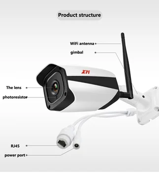 XM Outdoor Indoor Водонепроницаемая IP-камера Bullet Led HD 960P Камера Безопасности видео Wifi Беспроводное Наблюдение Ночного Видения Изображение 2