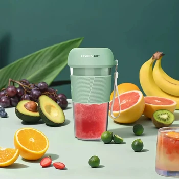 Youpin Liven Портативная электрическая соковыжималка для фруктов и овощей, ручной блендер для перемешивания, перезаряжаемый мини-кухонный комбайн, чашка для сока Изображение 2