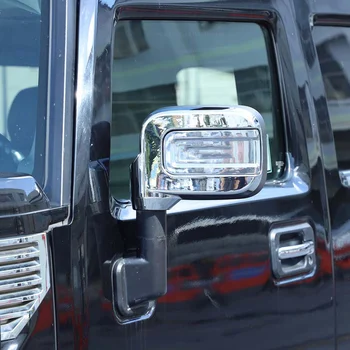 Автомобильные боковые крышки зеркал заднего вида, накладка для H2 2003-2009, внешние аксессуары, ABS серебристый Изображение 2