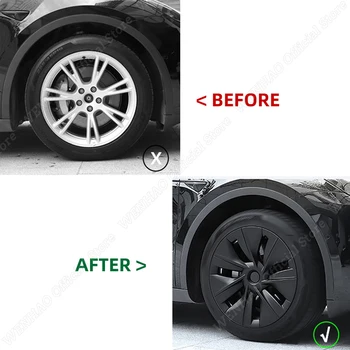 Автомобильные сменные колпачки для ступиц колес 19 дюймов, полностью закрывающие черные Декоративные автомобильные Аксессуары для Tesla Model Y 2018-2023 Изображение 2