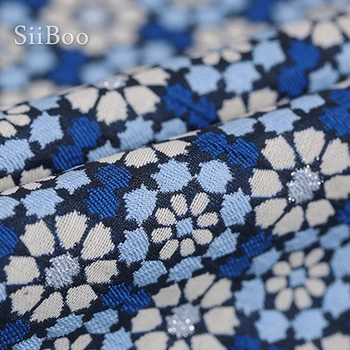Американская элегантная синяя цветочная жаккардовая парча ткань для фрака ткань tela tecidos stoffen для шитья SP4561 бесплатная доставка Изображение 2