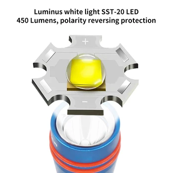 боковые фонари водолазного шлема мощностью 450 люмен, фонарик для срочного дайвинга 6500K, подводный фонарик для мини-дайвинга длиной 100 м, фонарь для дайвинга Изображение 2