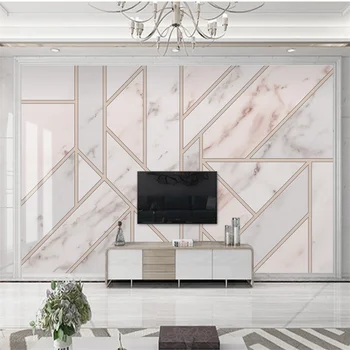 большая фреска wellyu на заказ, современный минималистичный маленький свежий геометрический мраморный фон для телевизора, дивана, фоновых обоев для гостиной Изображение 2