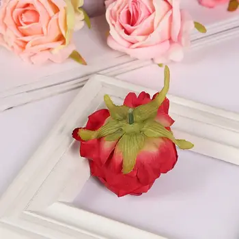 Букет невесты 6 см, подарки для вечеринок ручной работы, цветочная композиция, головки роз с высокой имитацией искусственного цветка розы Изображение 2