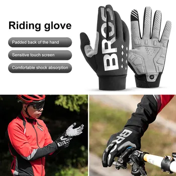 Велосипедные перчатки Унисекс с сенсорным экраном, ветрозащитные Лыжные перчатки с полным пальцем, Походные Мотоциклетные перчатки, Велосипедное снаряжение Изображение 2