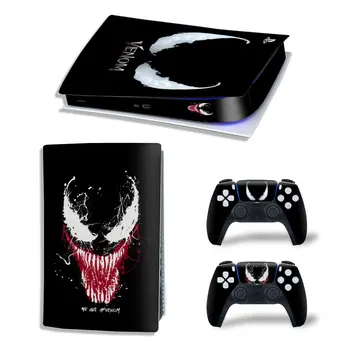 Виниловая наклейка Marvel Venom для игровой консоли PlayStation 5 Digital PS5 PlayStation5, игровая ручка с полным покрытием, защитная пленка Изображение 2