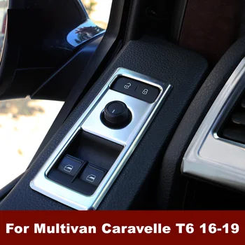 Для VW Transporter T6 Multivan Caravelle 16-19 2x ABS Хромированная панель кнопки подъема стеклоподъемника автомобиля Изображение 2