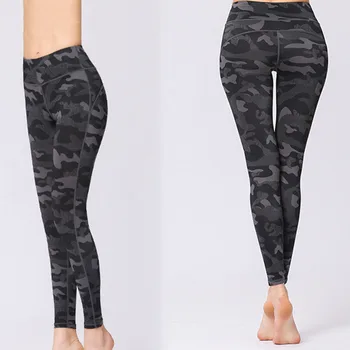 Женские штаны для йоги, эластичные камуфляжные спортивные леггинсы с 3D принтом, тонкие брюки для леди, тренажерный зал, фитнес, бодибилдинг, брюки для бега Изображение 2