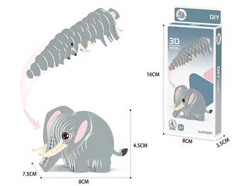 Животные 3D Бумажные головоломки для детей, развивающие игрушки Монтессори, Забавная трехмерная модель игрушки ручной сборки 