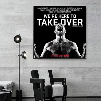 Знаменитый Чемпион по боксу Коннор Макгрегор Плакат Холст Картина Боксер Спорт Настенная картина для украшения дома в современной гостиной Изображение 2