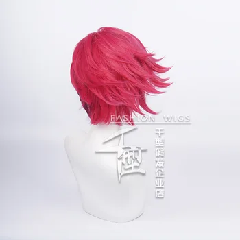 Игра LOL Arcane Vi Косплей Парик VI 30 см Темно-розового цвета с короткими термостойкими синтетическими волосами, женские и мужские парики для ролевых игр, шапочка Изображение 2