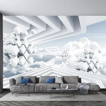 Индивидуальные 3D обои и наклейки на стены для абстрактного архитектурного пространства, обустройства гостиной и спальни Изображение 2