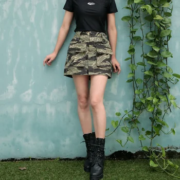 Камуфляжная тактическая короткая юбка женская хлопковая износостойкая юбка с большим карманом Армейские фанаты уличной боевой подготовки Военная одежда Изображение 2