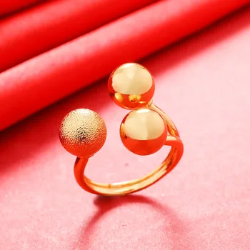 Кольца из Дубайского золота 24 карат для женщин, свадебные украшения, женские кольца для девочек, подарки для новобрачных, Африканские, Дубайские, Французские Изображение 2