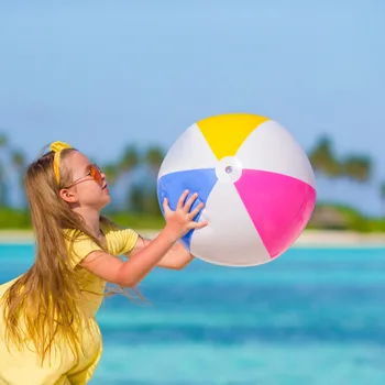 Красочные надувные шары для игры в бассейне, водные игровые шары, 40-сантиметровый надувной пляжный мяч из ПВХ для детских веселых игр Изображение 2