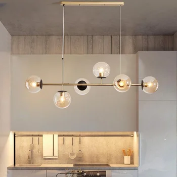 Люстра Led Подвесной Светильник Nordic Glass Промышленная Лампа украшение Гостиной Столовой Сейф Подвесной Спальня Кухня Подвесной Изображение 2