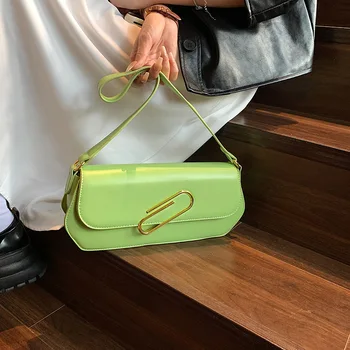 Модные женские сумки, Корейская версия, женская сумка, новейший стиль, сумка через плечо с тонкой застежкой и пряжкой, Брендовая дизайнерская женская сумка через плечо Изображение 2