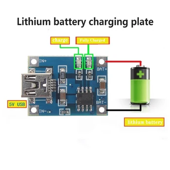 Модуль платы зарядки литиевой батареи 10шт 1A Зарядное устройство для литиевой батареи Интерфейс Mini USB Изображение 2