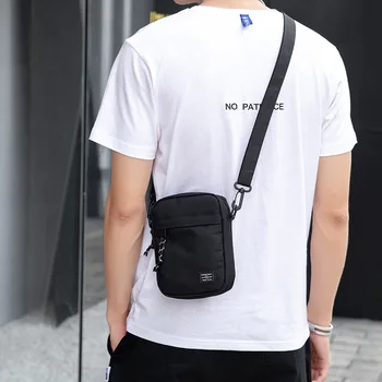 Мужская маленькая сумка, сумка через плечо, модный диагональный рюкзак, нагрудная сумка, легкие повседневные мини-сумки для мальчиков, поясная сумка для мобильного телефона Изображение 2