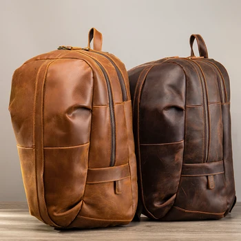 Мужской рюкзак из натуральной кожи MVA, Персонализированный Винтажный рюкзак для ноутбука, Дорожные рюкзаки, Кожаный рюкзак для мужчин, подарок для него Нее Изображение 2
