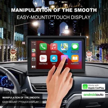 Мультимедийный видеоплеер Универсальный 7-дюймовый автомобильный радиоприемник Беспроводной Carplay и Android Auto Touch Screen Bluetooth Изображение 2