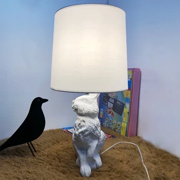 Настольная лампа SOFITY Nordic, современная креативная настольная лампа из смолы, светодиодная Декоративная лампа в форме Кролика для дома, детской спальни, гостиной Изображение 2