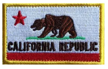 Нашивки с вышитыми флагами Калифорнии, военный боевой тактический боевой дух, аппликации на рюкзак Ourdoor для значков одежды Изображение 2