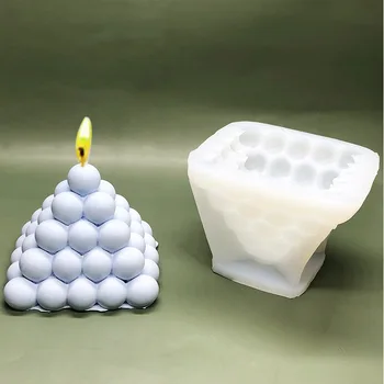 НОВАЯ силиконовая форма для свечей с большим пузырем, Гигантская прямоугольная квадратная форма для изготовления пузырей, бетонная пирамида, Рубик, выпечка круглых шариков Изображение 2