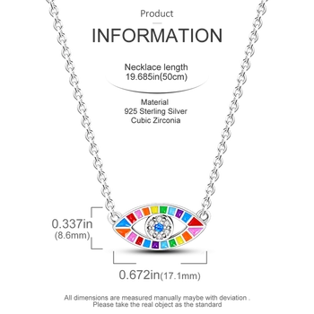 Новое ожерелье из стерлингового серебра 925 пробы с разноцветным цирконом 