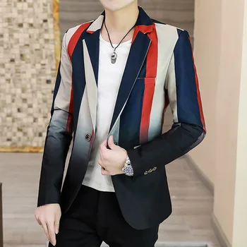 Новый бутик мужских костюмов, молодежный тренд, корейская версия британского стиля, приталенный красивый маленький костюм, официальное маленькое одиночное пальто west coat, пальто Изображение 2