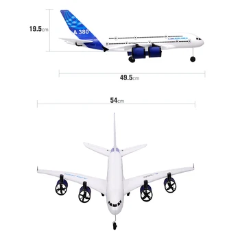 Новый радиоуправляемый самолет A380 2,4 G, летающий планер со светодиодным прожектором, 3 канала для начинающих, самолет с фиксированным крылом из пенопласта EPP, Пенопластовый самолет Изображение 2