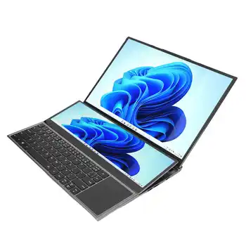 Ноутбук с двойным экраном от 100 до 240 В 16 дюймов 14 дюймов с двумя Экранами 1920x1200 8G 256G для Win11 для портативного ноутбука Intel Core I7 Изображение 2