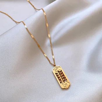 Ожерелье с подвеской LW Abacus, золотой женский дизайн, маленькая цепочка для ключиц, новое ожерелье-цепочка для свитера tide 2022 Изображение 2