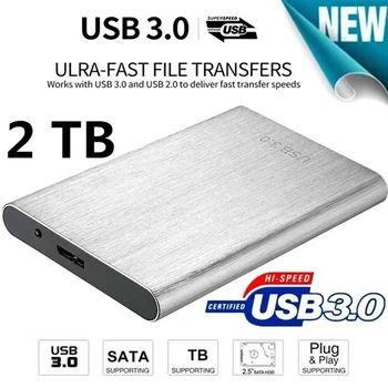 Оригинальный Портативный Высокоскоростной SSD/HDD 2 ТБ/4 ТБ/ 8 ТБ/16 ТБ/30 ТБ Внешний Жесткий диск Массового хранения данных Интерфейс USB 3.0 Память Жесткий диск Изображение 2