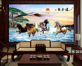 Пользовательские обои 3D behang solid mural eight Jun полное изображение гостеприимной сосны ТВ фон стены гостиной спальни обои Изображение 2