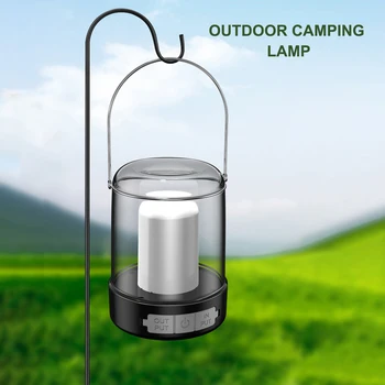 Портативный фонарь, Подвесные фонари, аккумулятор 1200 мАч, водонепроницаемый фонарь, светодиодный походный фонарь, перезаряжаемый фонарь для походной палатки на открытом воздухе Изображение 2