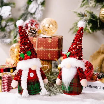 Рождественское украшение, мягкая игрушка-гном, лесной старик, рождественские украшения, принадлежности для праздничной вечеринки, рождественские украшения для дома 2022 Изображение 2