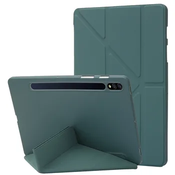 Смарт-чехол Для Samsung Tab S7 Fe Case 12,4 дюймов Из Искусственной Кожи и Мягкого ТПУ С Задней Подставкой Для Funda Galaxy Tab S7 Fe S7 S8 Plus Case Изображение 2