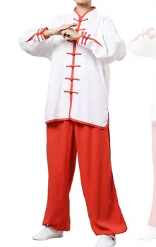 УНИСЕКС Лето и весна 7 цветов униформа тайцзи кунг-фу комплекты одежды Вин чун лэй медитация костюмы для боевых искусств Изображение 2